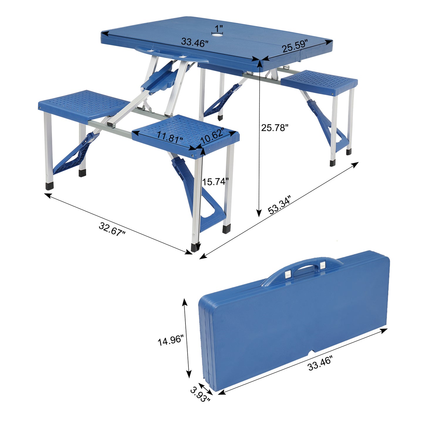 Blue Camping Table And Chairs